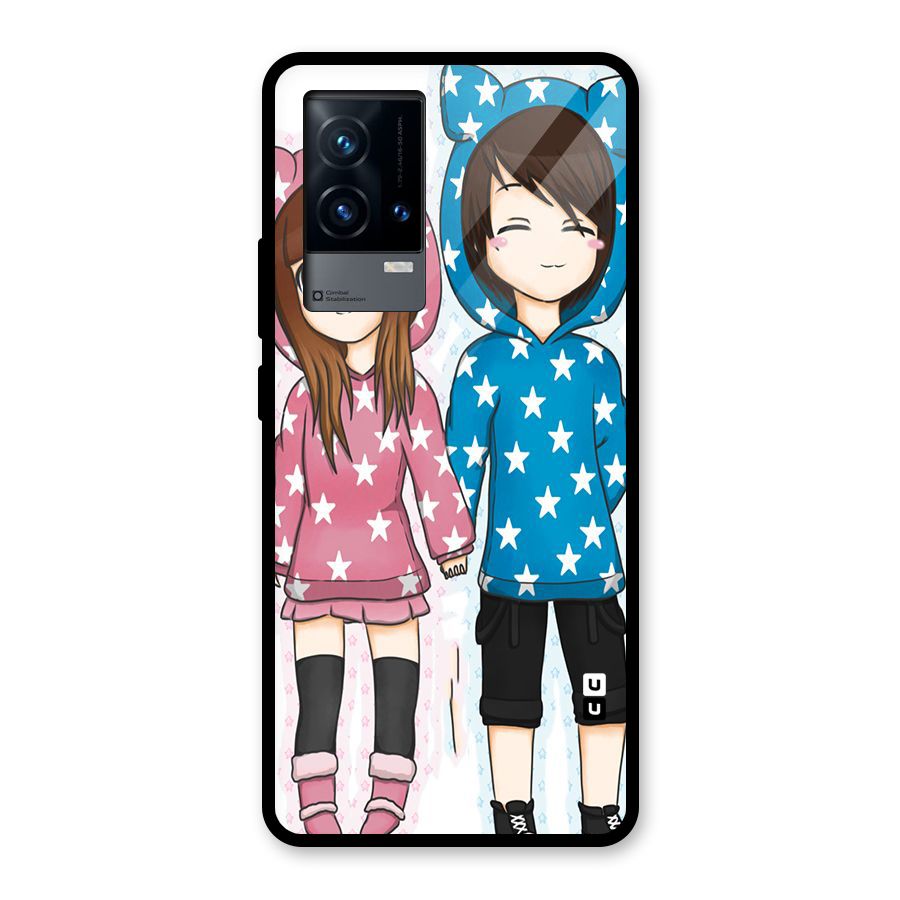Couple In Stars Glass Back Case for iQOO 9 5G