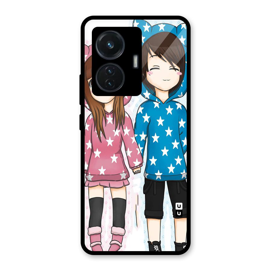 Couple In Stars Glass Back Case for iQOO Z6 44W