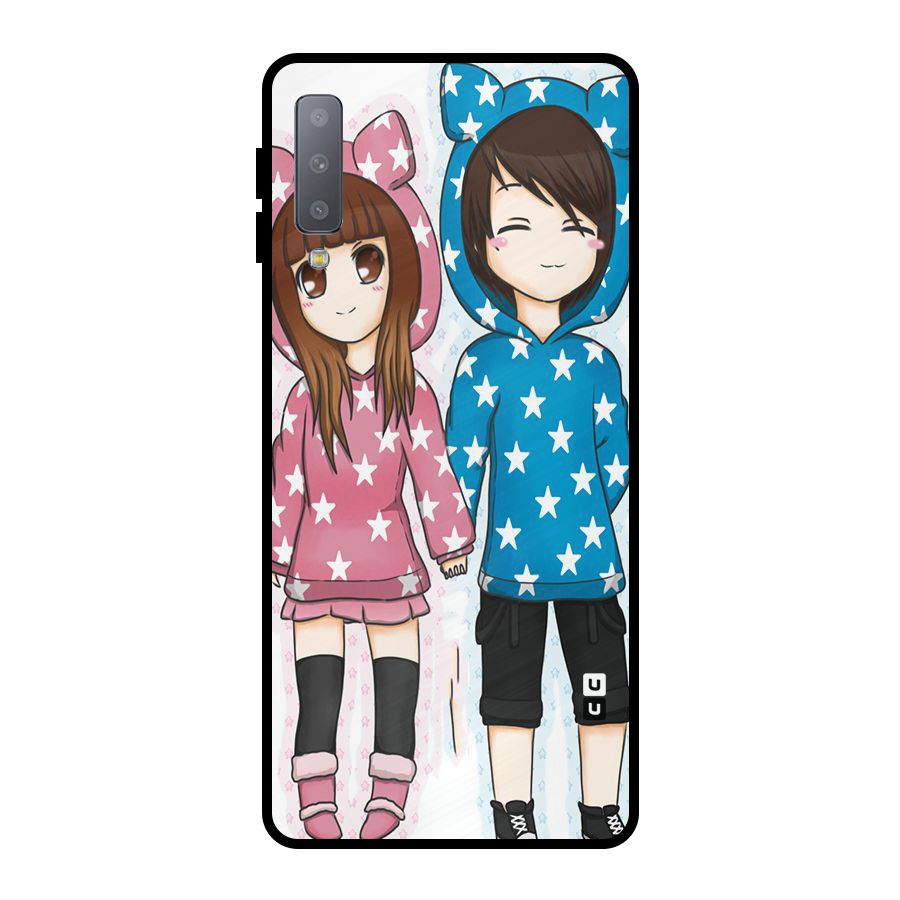 Couple In Stars Metal Back Case for Galaxy A7 (2018)