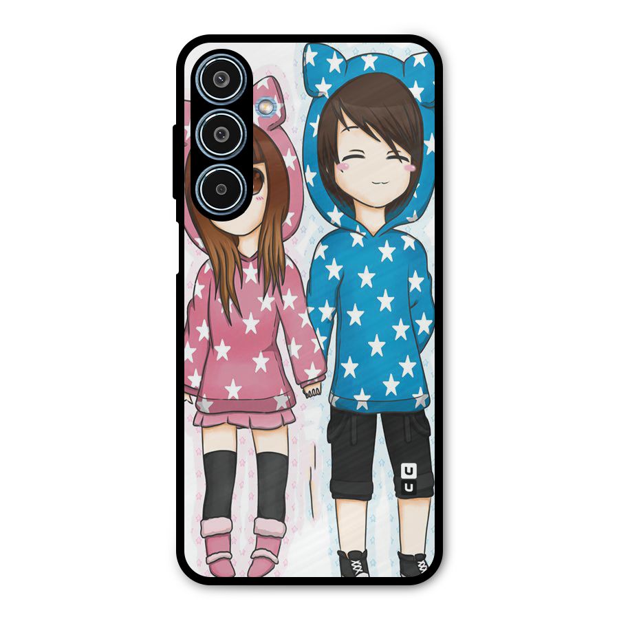 Couple In Stars Metal Back Case for Galaxy M35
