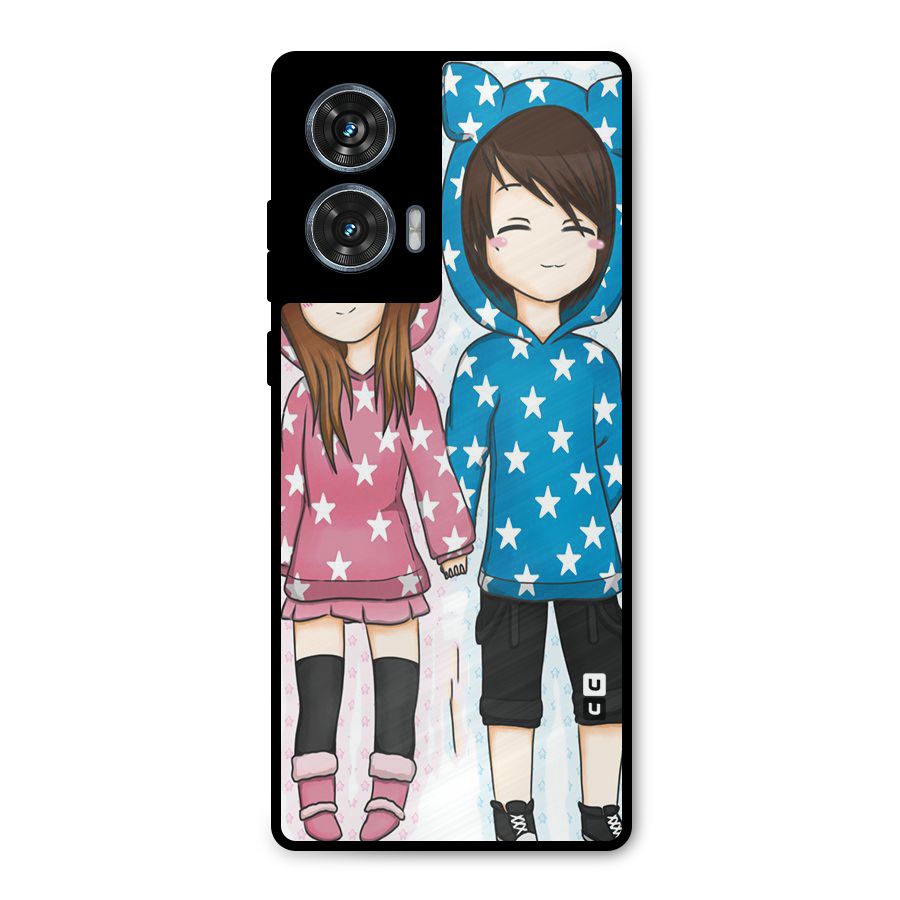 Couple In Stars Metal Back Case for Motorola Edge 50 Fusion