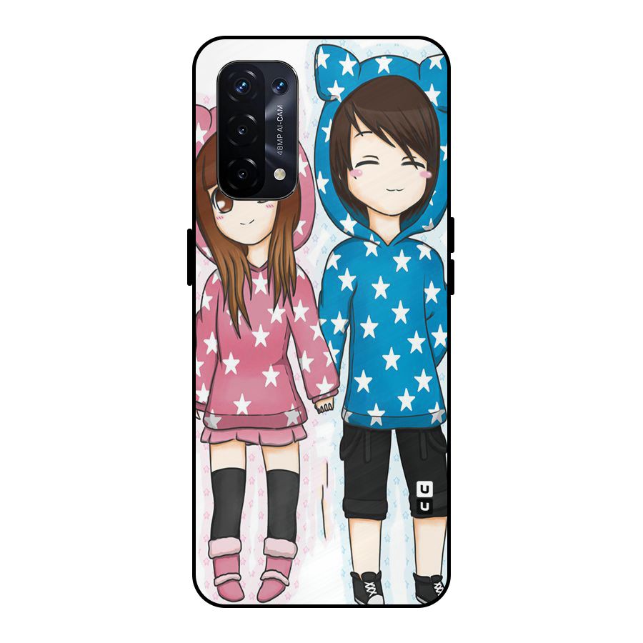 Couple In Stars Metal Back Case for Oppo A74 5G