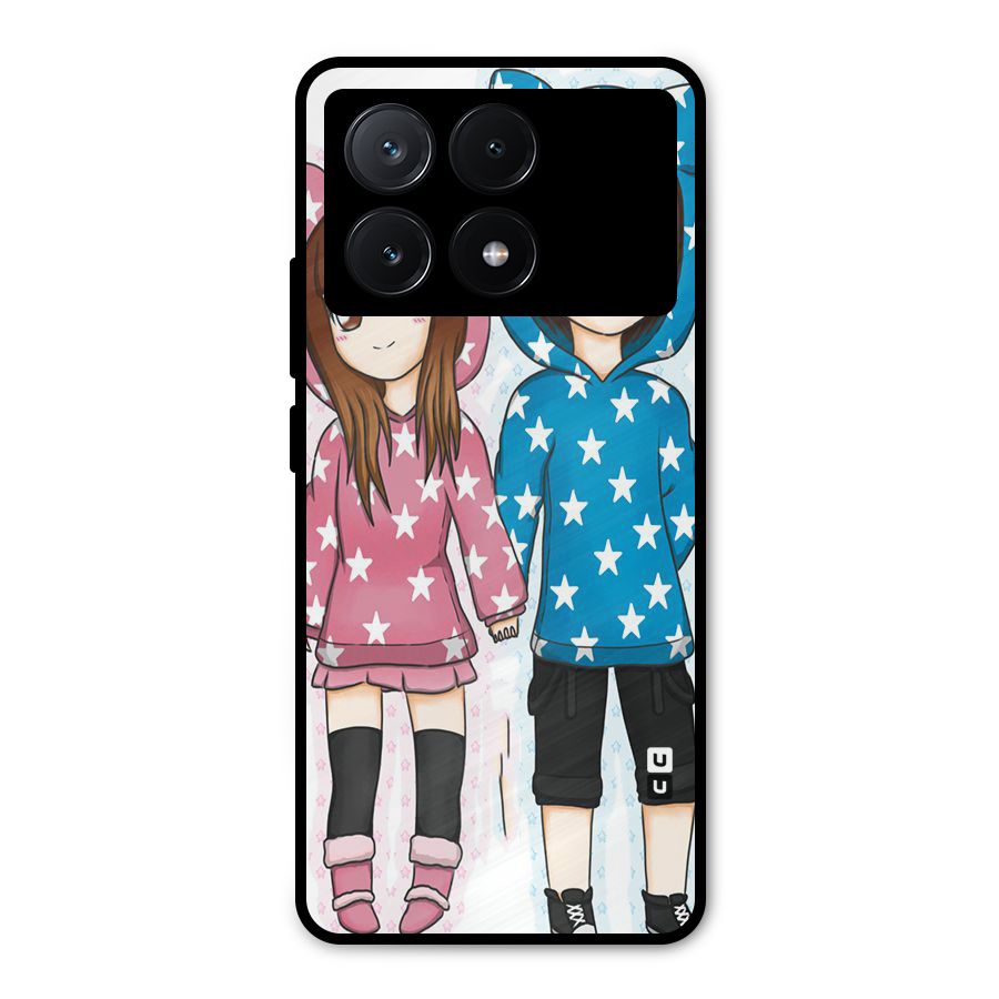 Couple In Stars Metal Back Case for Poco X6 Pro