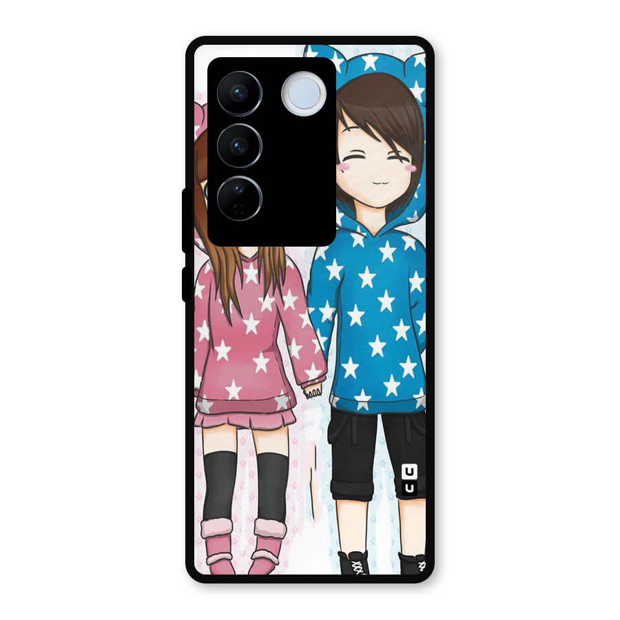 Couple In Stars Metal Back Case for Vivo V27 Pro