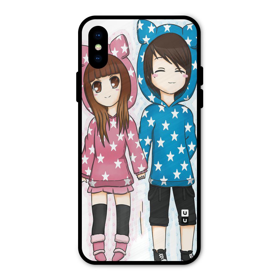 Couple In Stars Metal Back Case for iPhone X