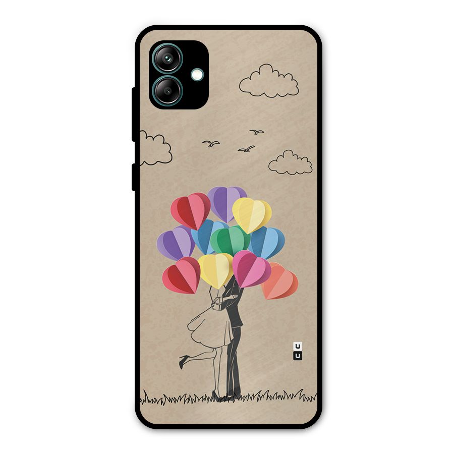 Couple With Card Baloons Metal Back Case for Galaxy A04