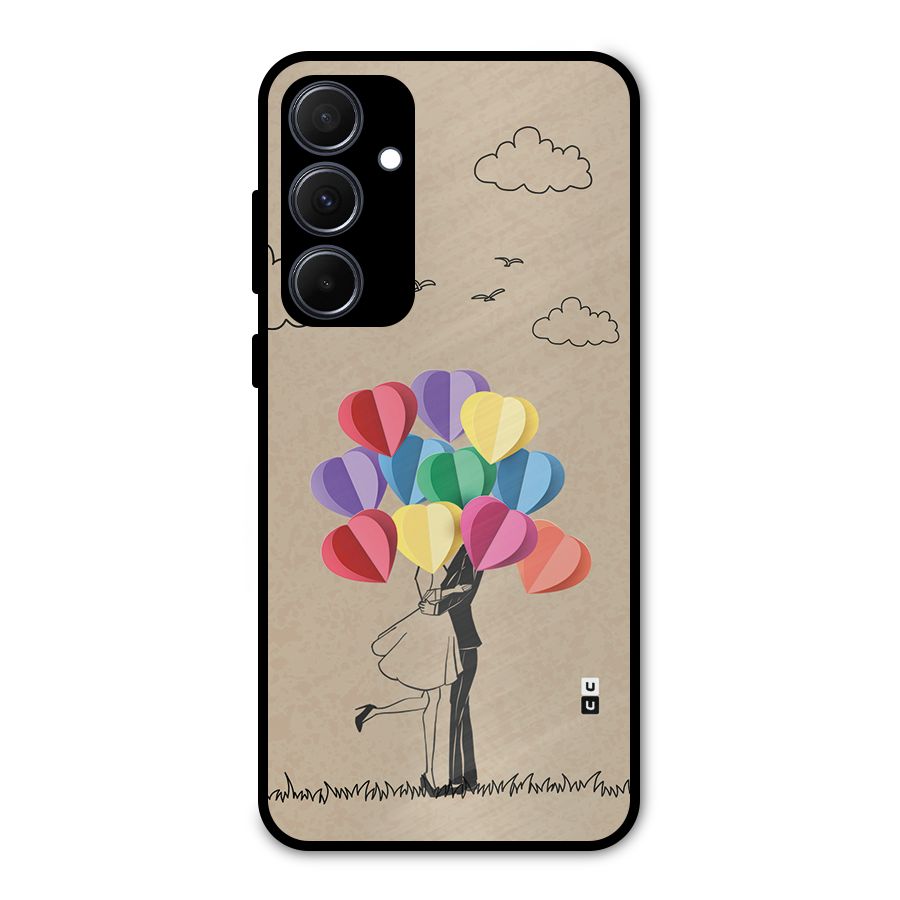 Couple With Card Baloons Metal Back Case for Galaxy A35