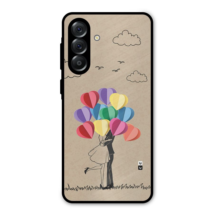 Couple With Card Baloons Metal Back Case for Galaxy A56