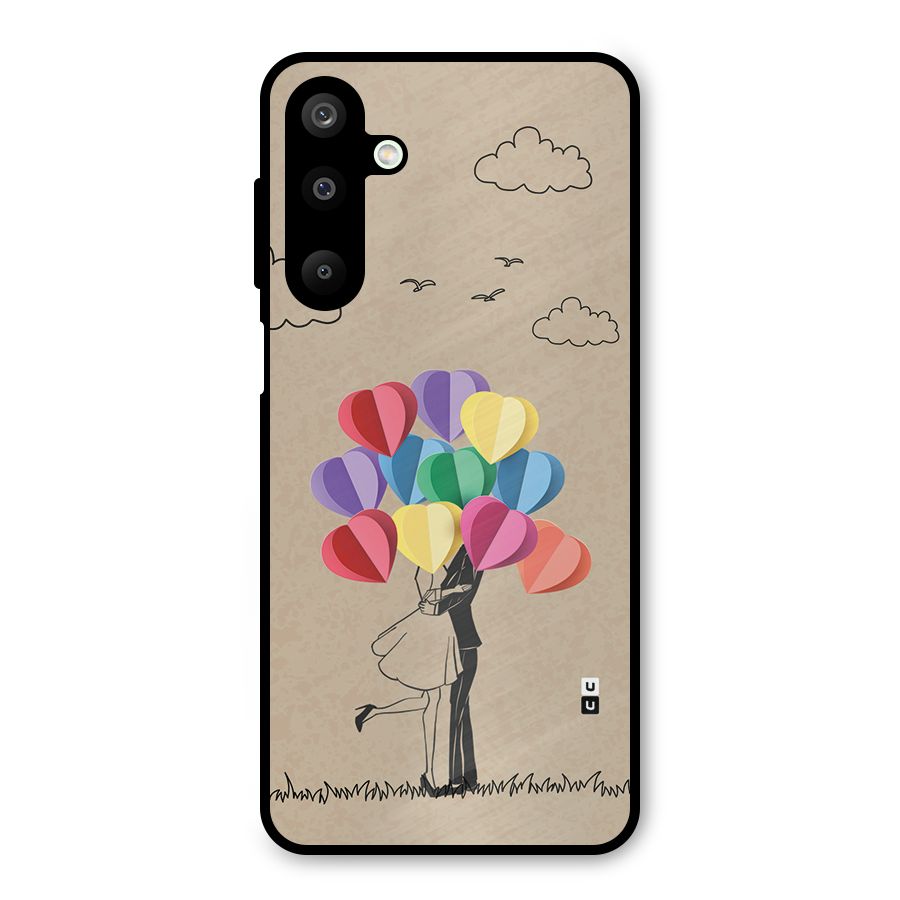 Couple With Card Baloons Metal Back Case for Galaxy M16