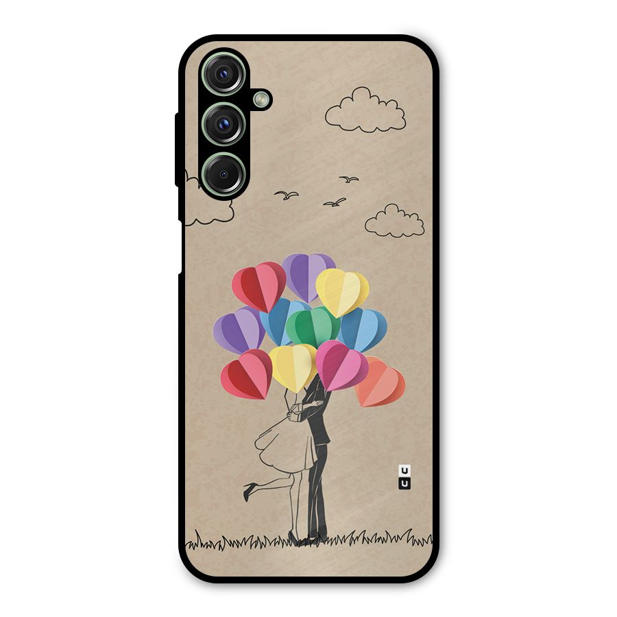 Couple With Card Baloons Metal Back Case for Galaxy M34