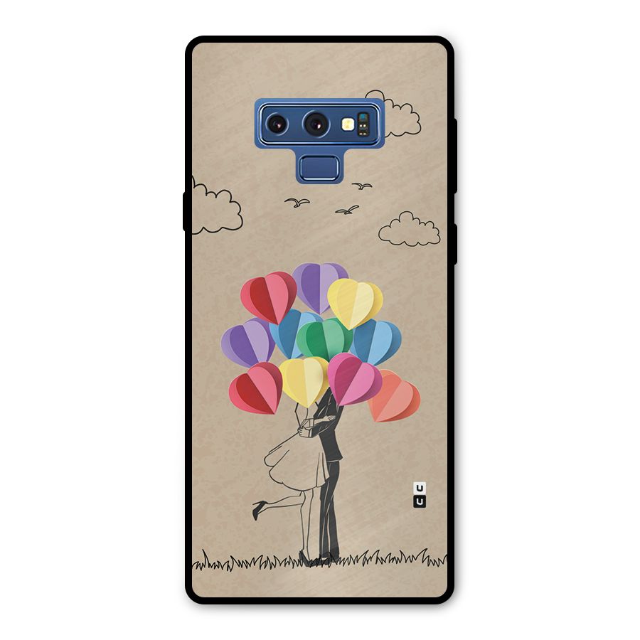 Couple With Card Baloons Metal Back Case for Galaxy Note 9