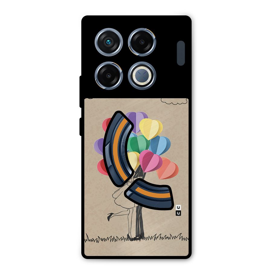Couple With Card Baloons Metal Back Case for Infinix GT 20 Pro