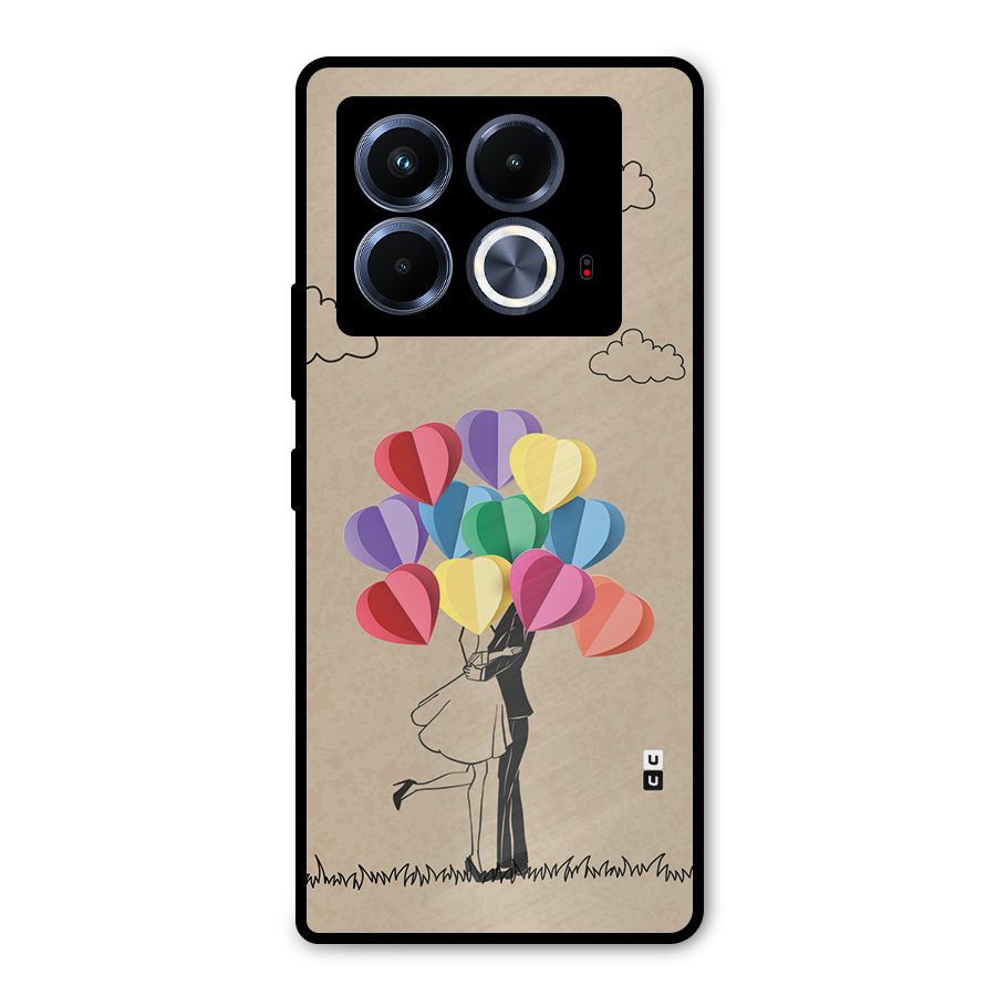 Couple With Card Baloons Metal Back Case for Infinix Note 40 5G