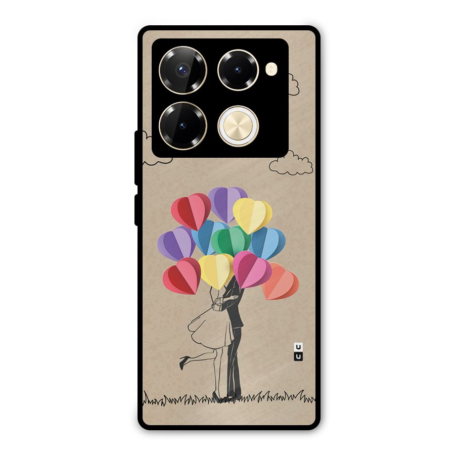 Couple With Card Baloons Metal Back Case for Infinix Note 40 Pro Plus