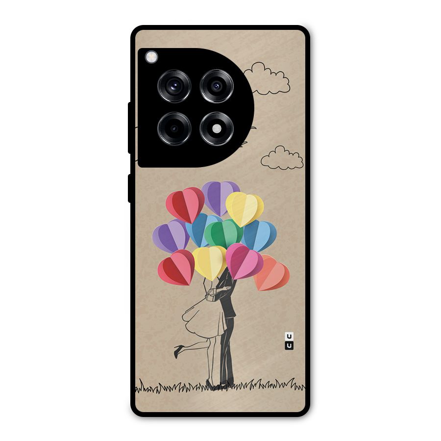 Couple With Card Baloons Metal Back Case for OnePlus 12R