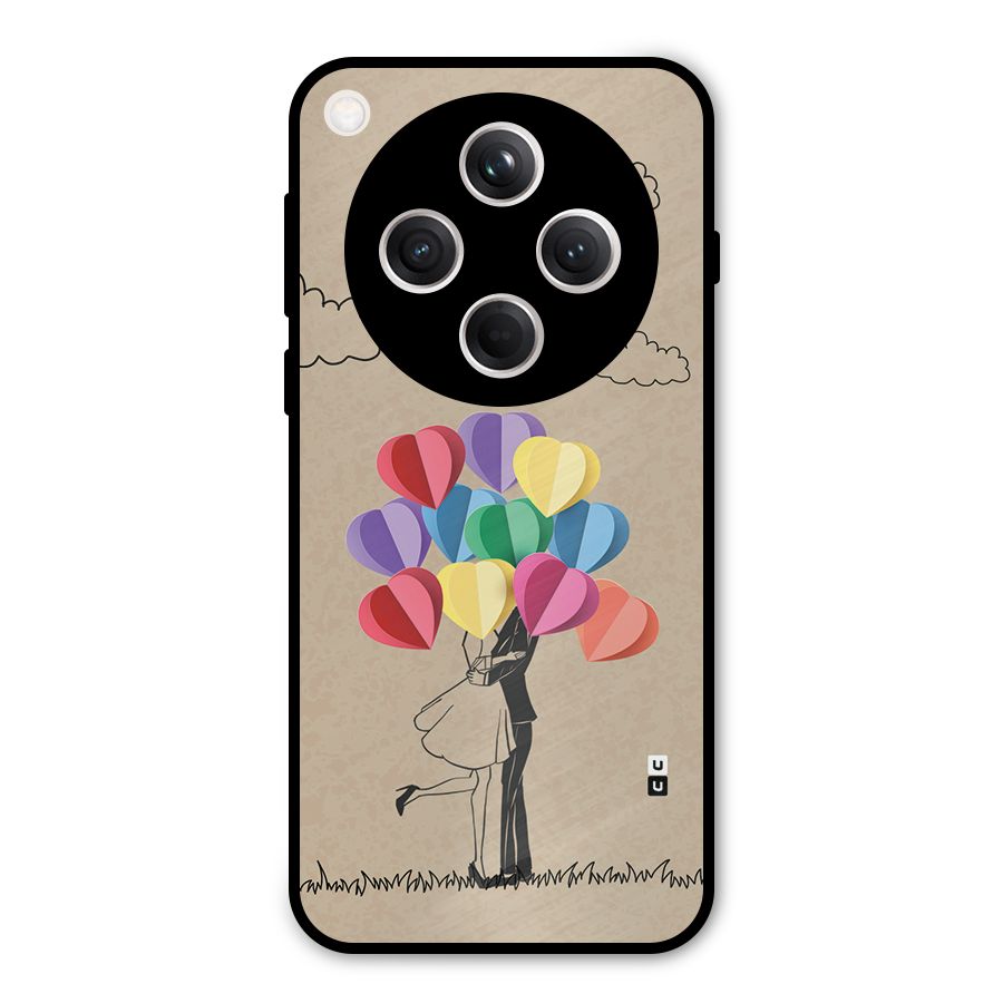Couple With Card Baloons Metal Back Case for Oppo Find X8