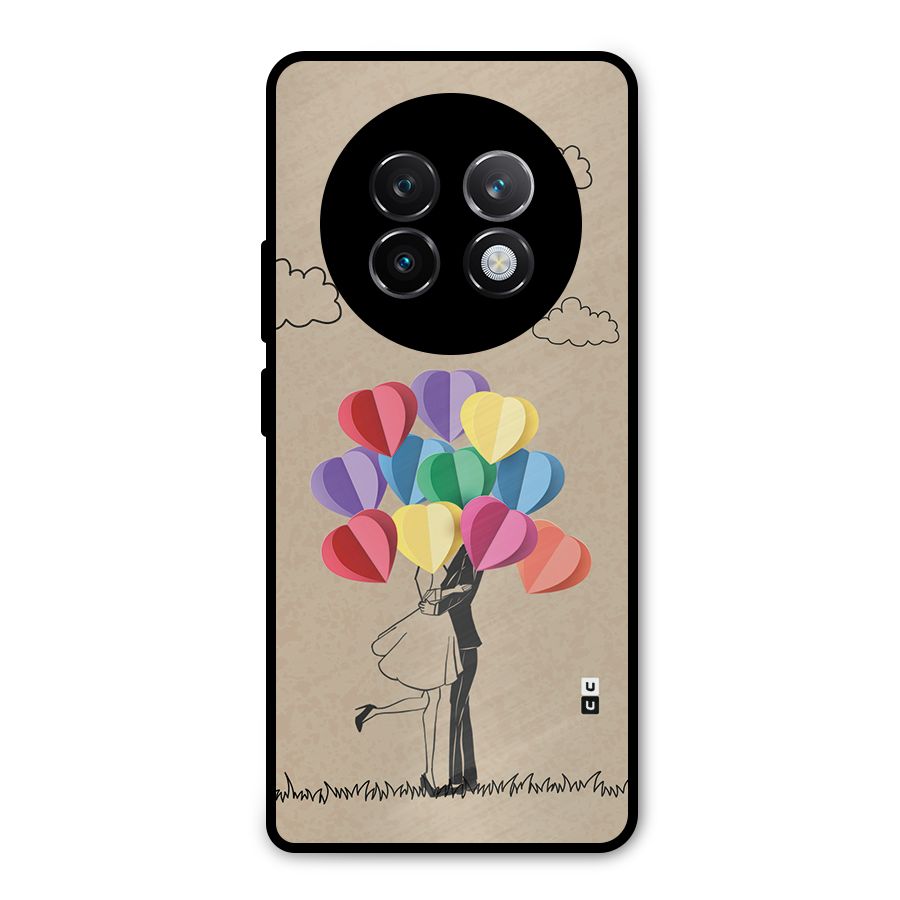 Couple With Card Baloons Metal Back Case for Realme 13 Plus