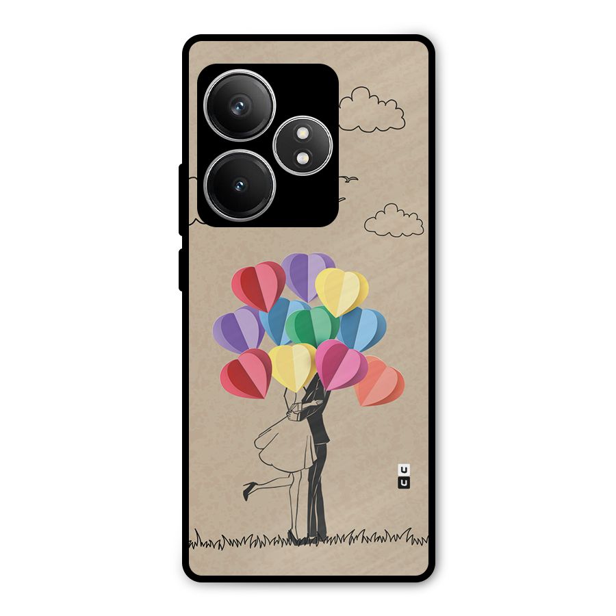 Couple With Card Baloons Metal Back Case for Realme GT 6T