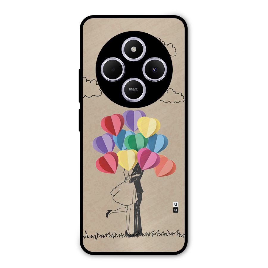 Couple With Card Baloons Metal Back Case for Redmi 14C