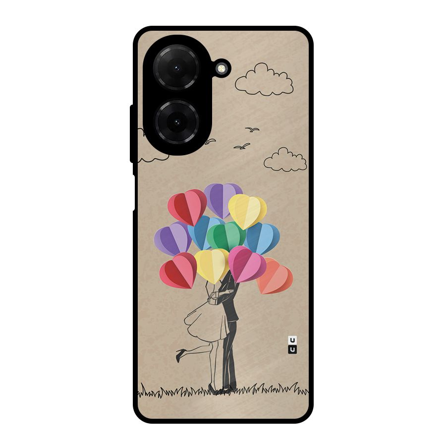 Couple With Card Baloons Metal Back Case for Redmi A5 4G