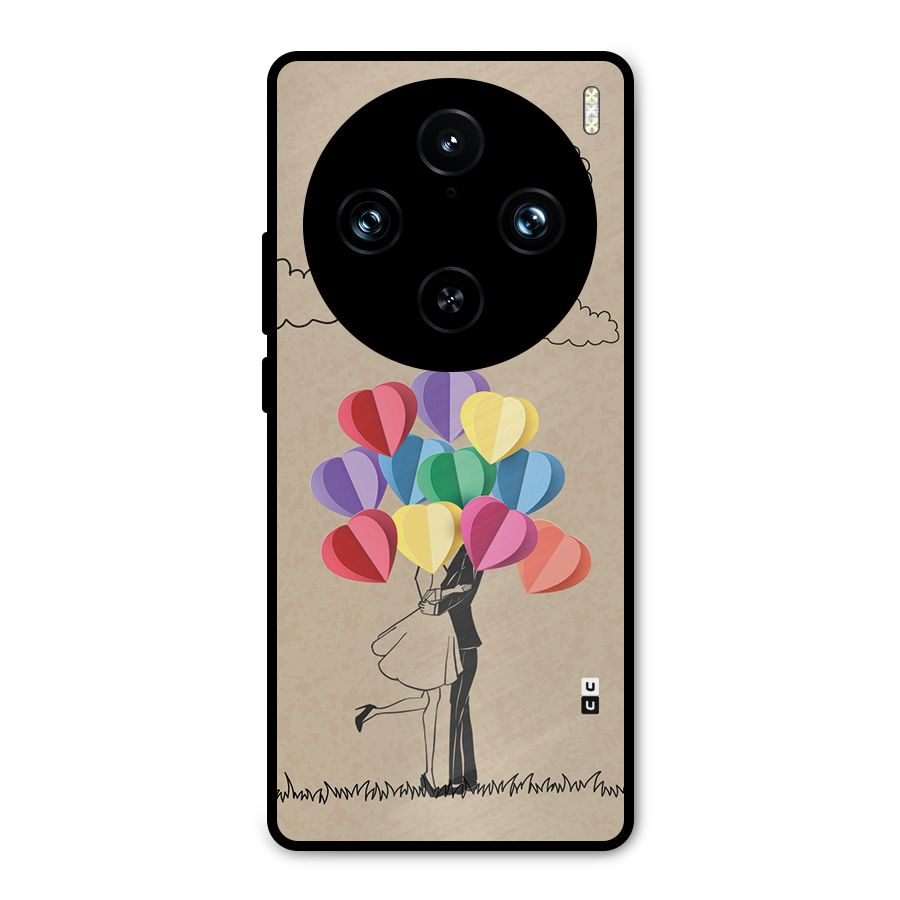 Couple With Card Baloons Metal Back Case for Vivo X100 Pro