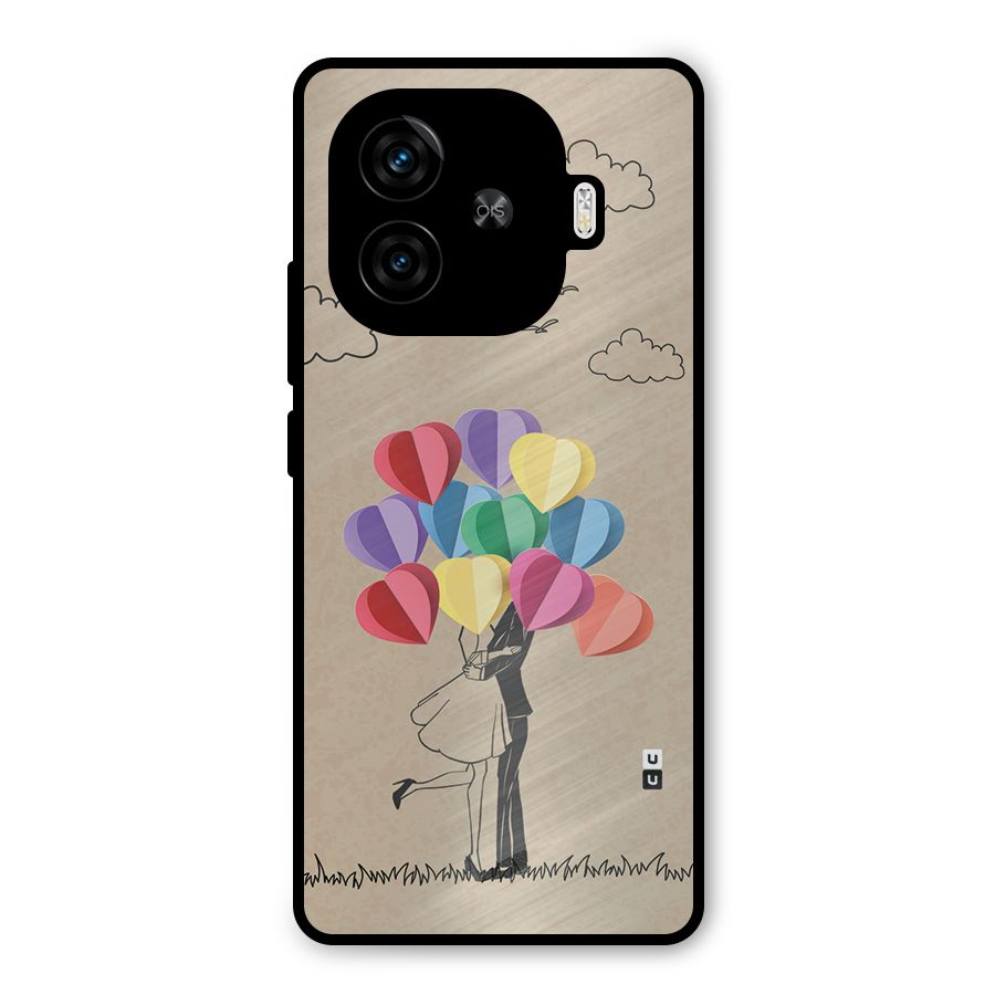Couple With Card Baloons Metal Back Case for iQOO Neo 10R