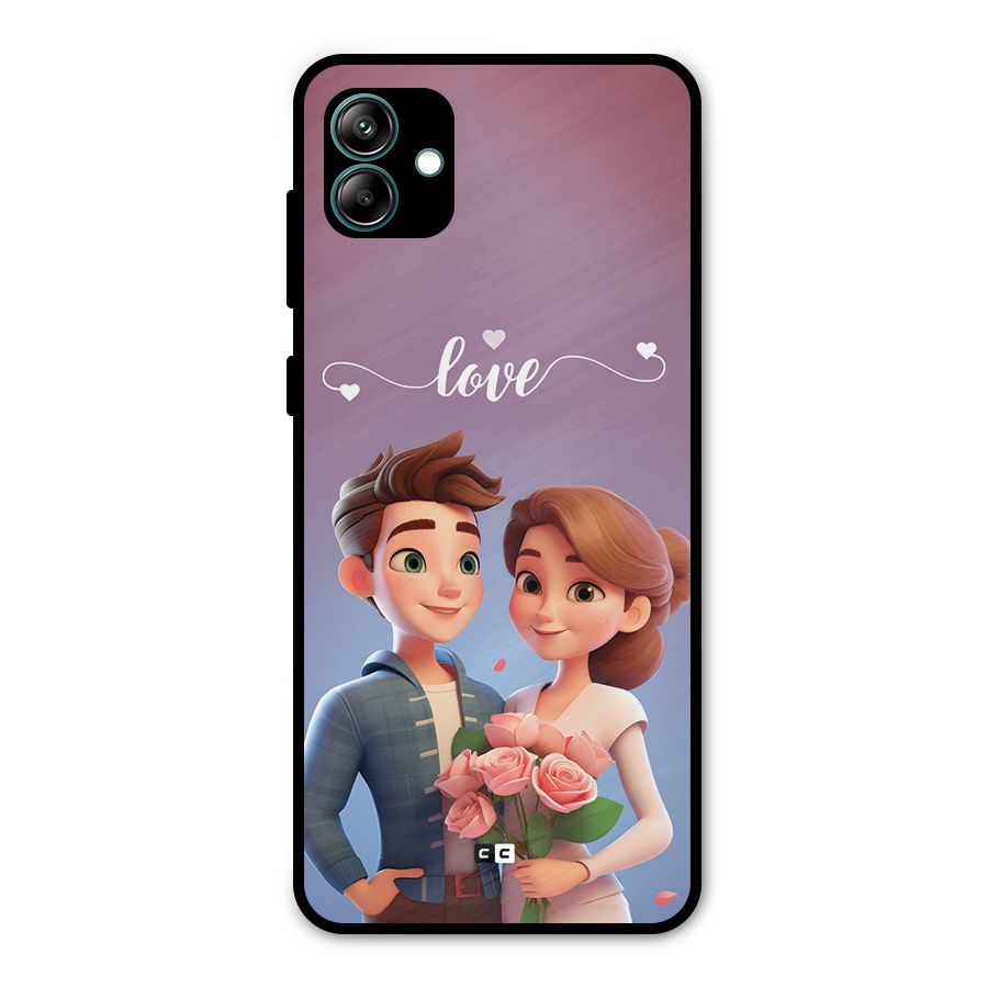 Couple With Flower Metal Back Case for Galaxy A04