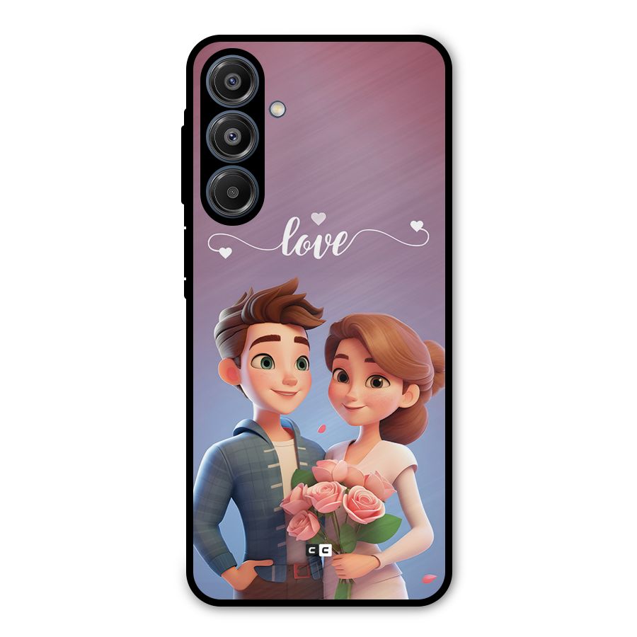 Couple With Flower Metal Back Case for Galaxy A16 5G