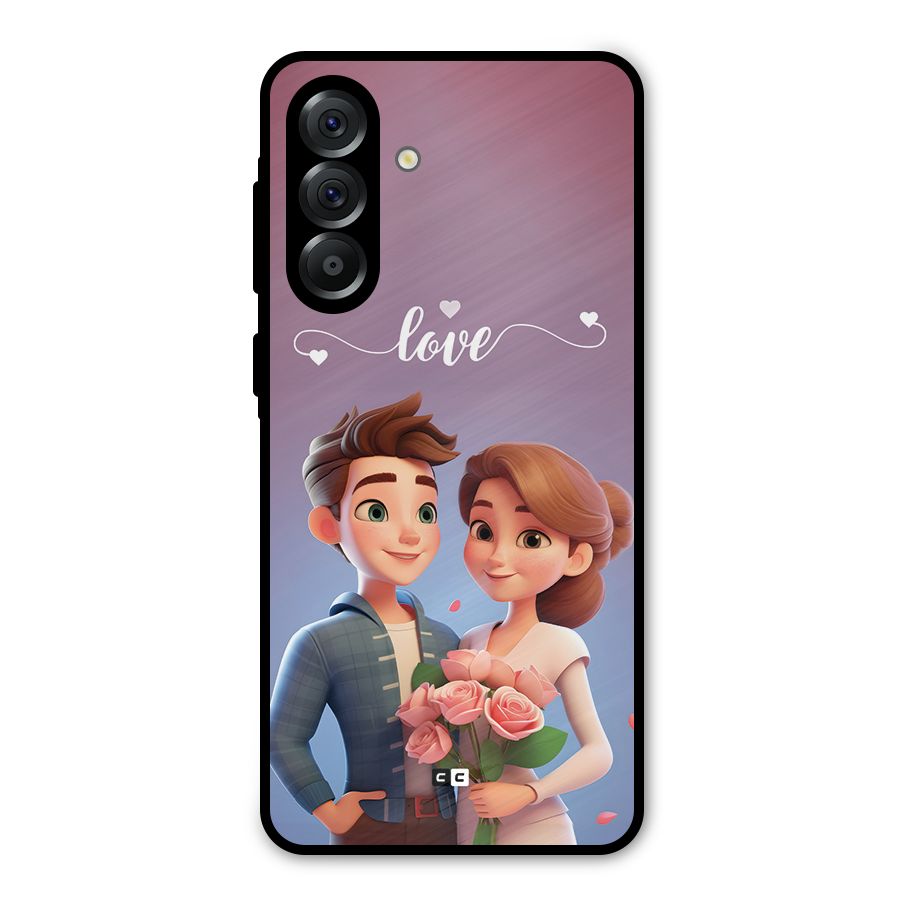 Couple With Flower Metal Back Case for Galaxy A56