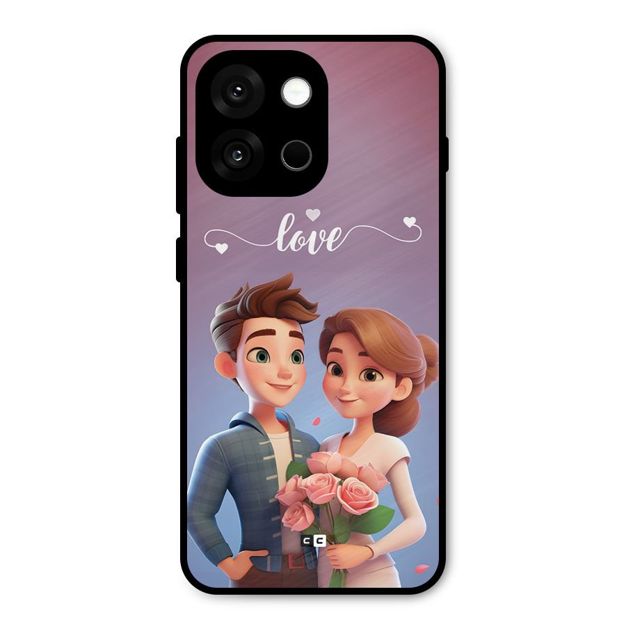 Couple With Flower Metal Back Case for OnePlus 13s