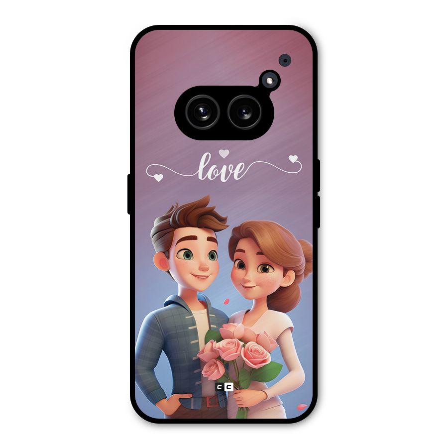 Couple With Flower Metal Back Case for Nothing Phone 2a