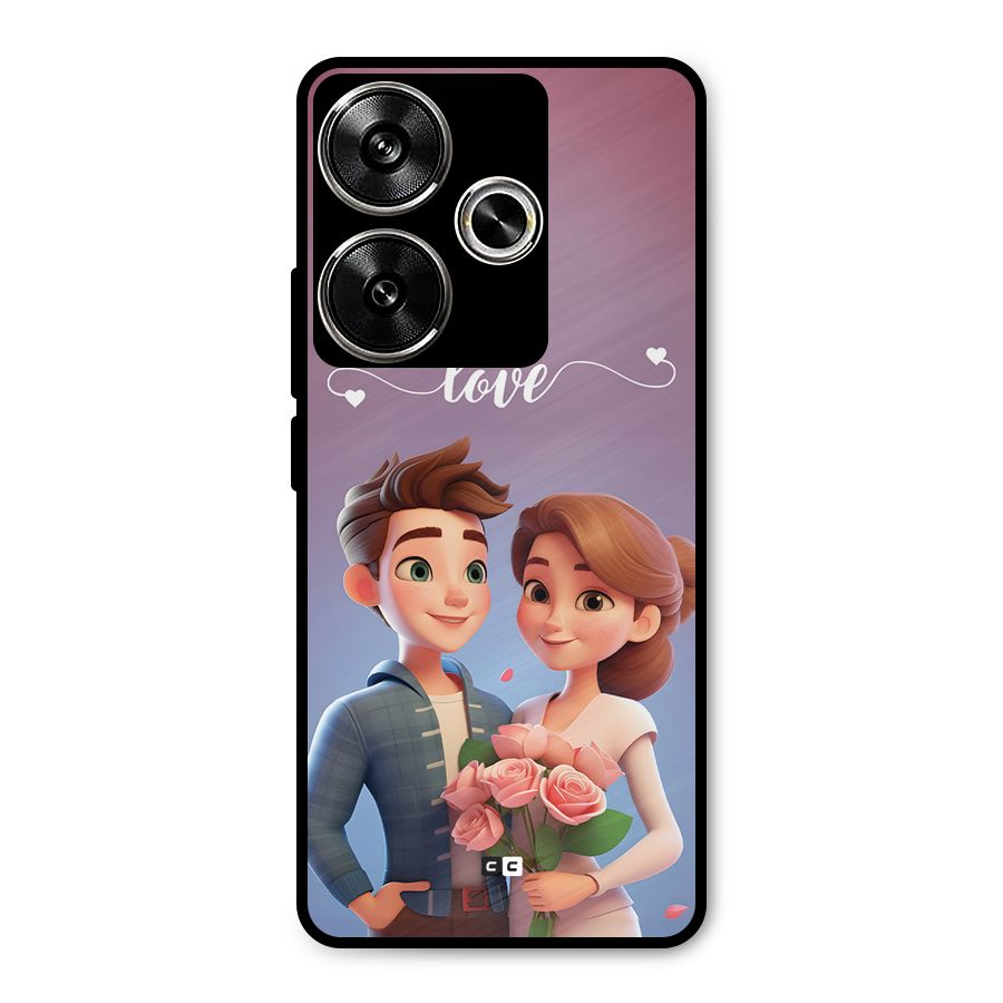 Couple With Flower Metal Back Case for Poco F6
