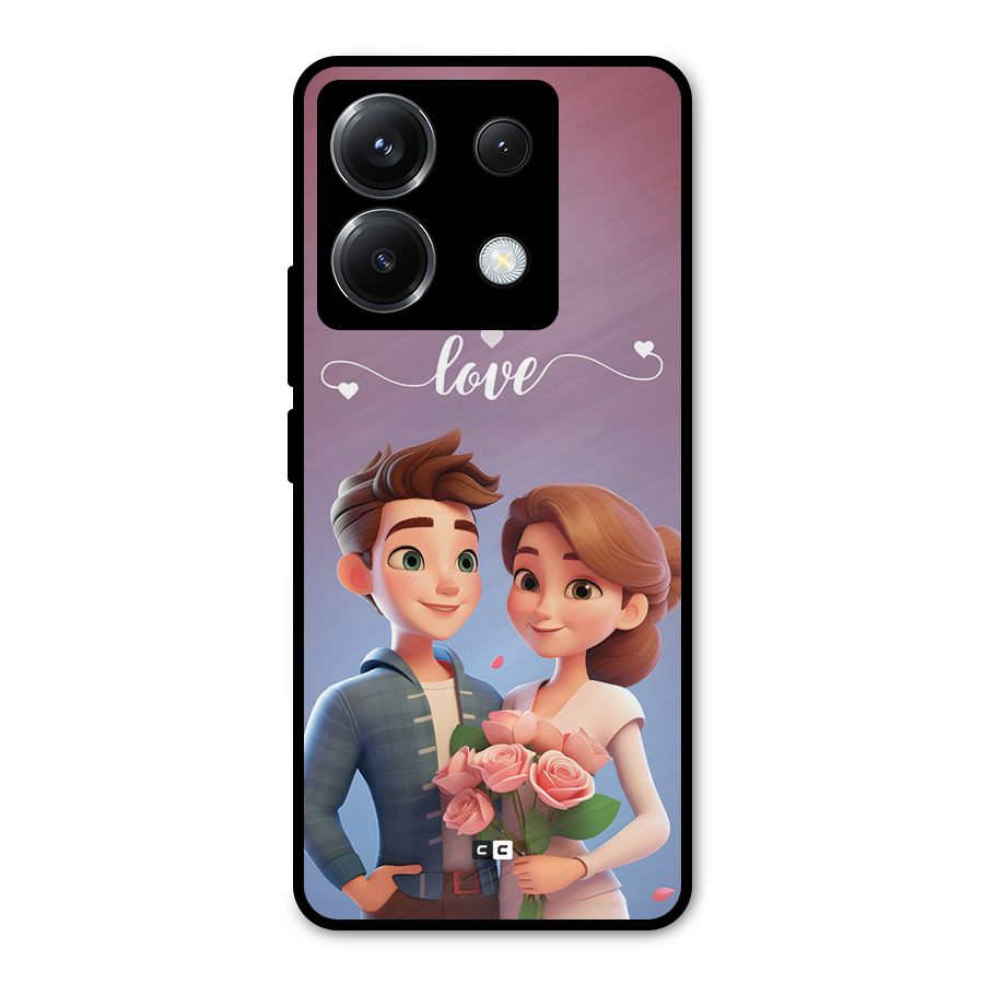 Couple With Flower Metal Back Case for Poco X6