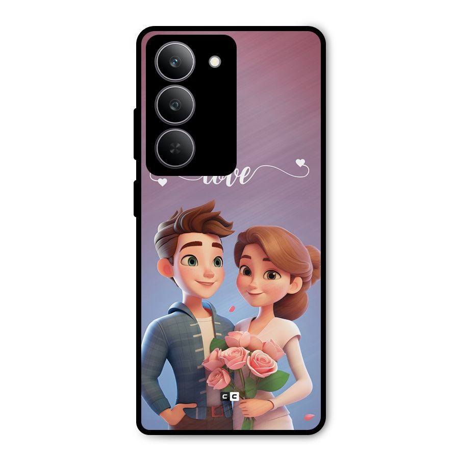 Couple With Flower Metal Back Case for Realme 14x