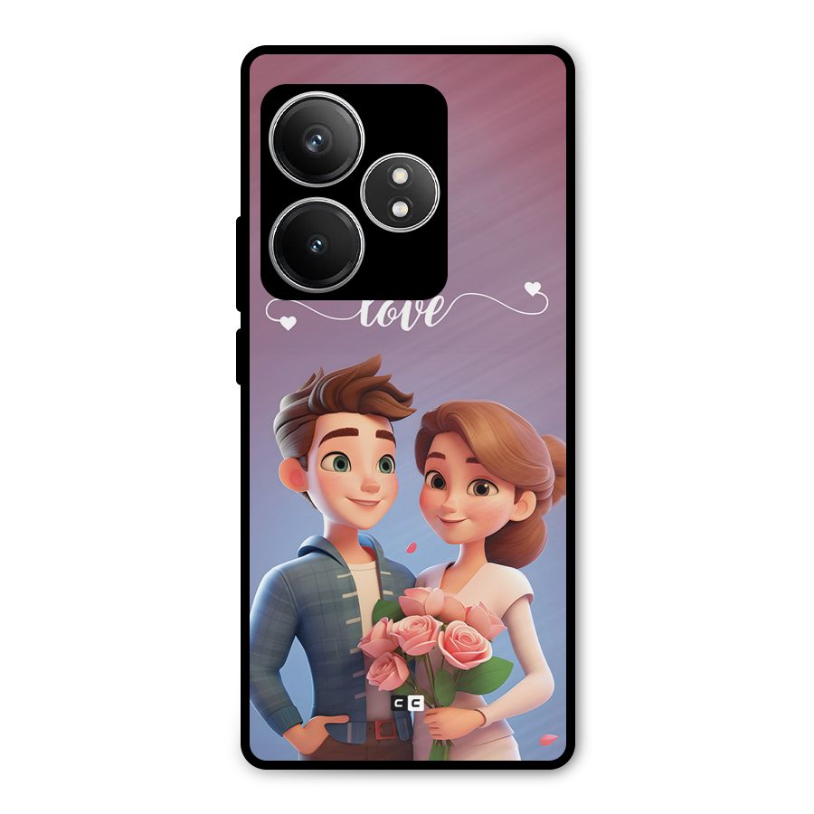 Couple With Flower Metal Back Case for Realme GT 6T