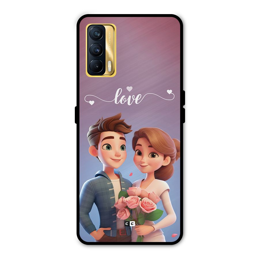 Couple With Flower Metal Back Case for Realme X7