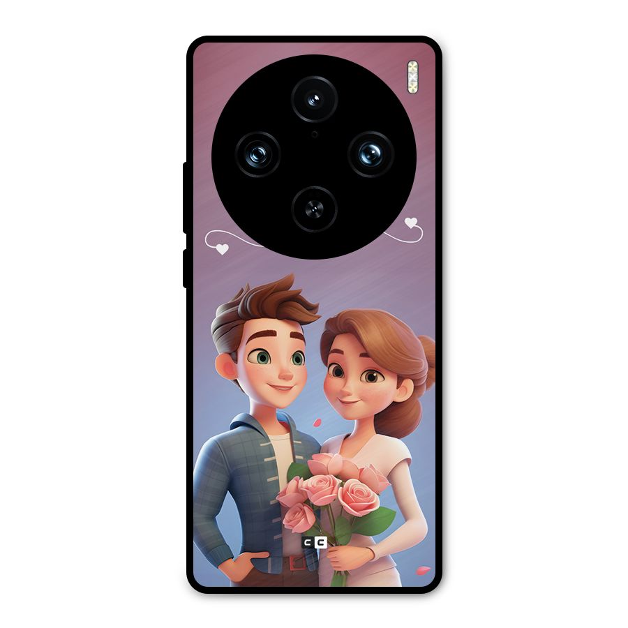 Couple With Flower Metal Back Case for Vivo X100 Pro