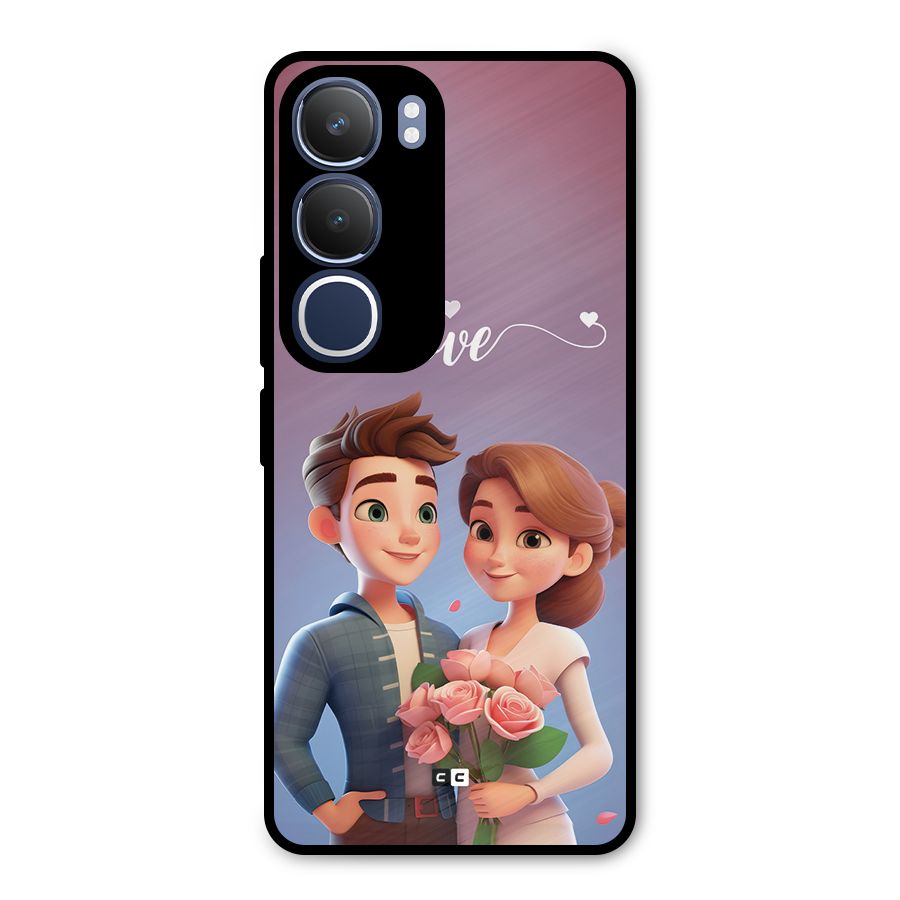 Couple With Flower Metal Back Case for Vivo Y29