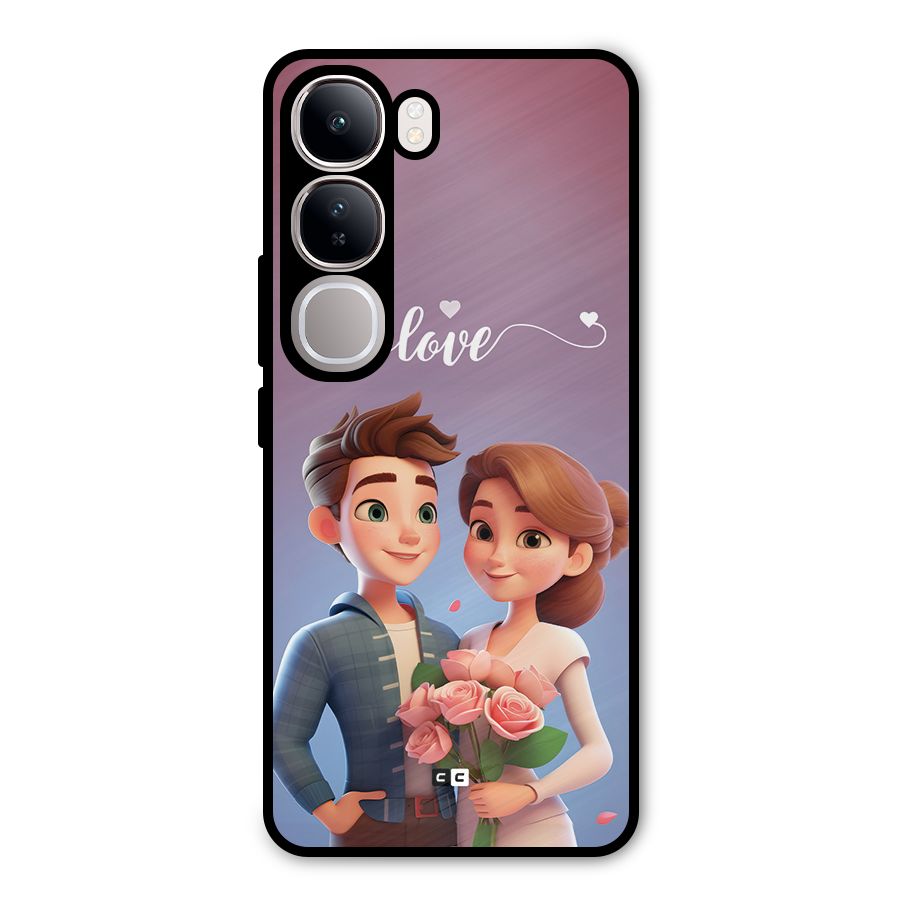 Couple With Flower Metal Back Case for Vivo Y300