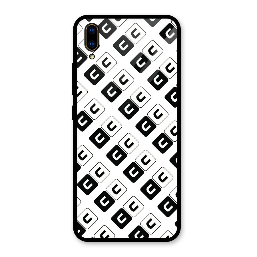 CoversCart Diagonal Banner Glass Back Case for Vivo V11 Pro