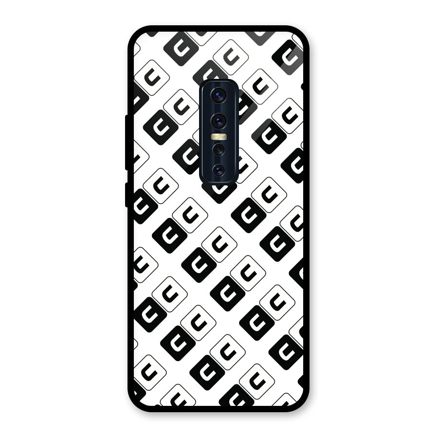 CoversCart Diagonal Banner Glass Back Case for Vivo V17 Pro