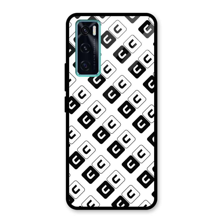 CoversCart Diagonal Banner Glass Back Case for Vivo V20 SE
