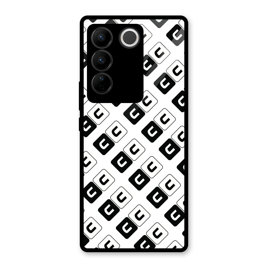 CoversCart Diagonal Banner Glass Back Case for Vivo V27