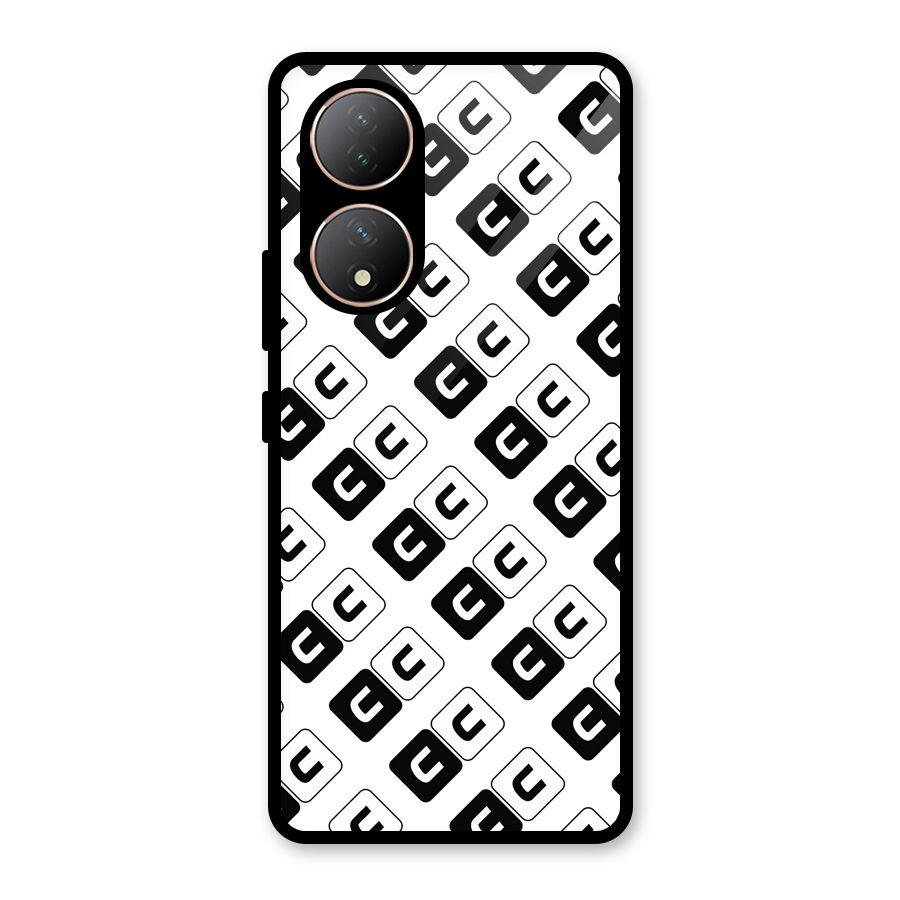 CoversCart Diagonal Banner Glass Back Case for Vivo Y100