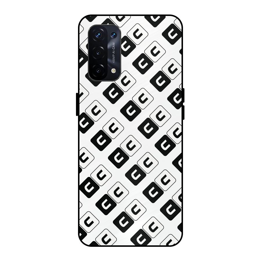 CoversCart Diagonal Banner Metal Back Case for Oppo A74 5G