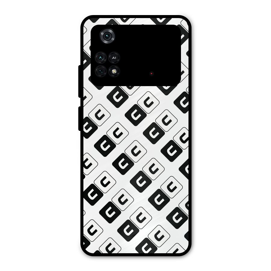CoversCart Diagonal Banner Metal Back Case for Poco M4 Pro 4G