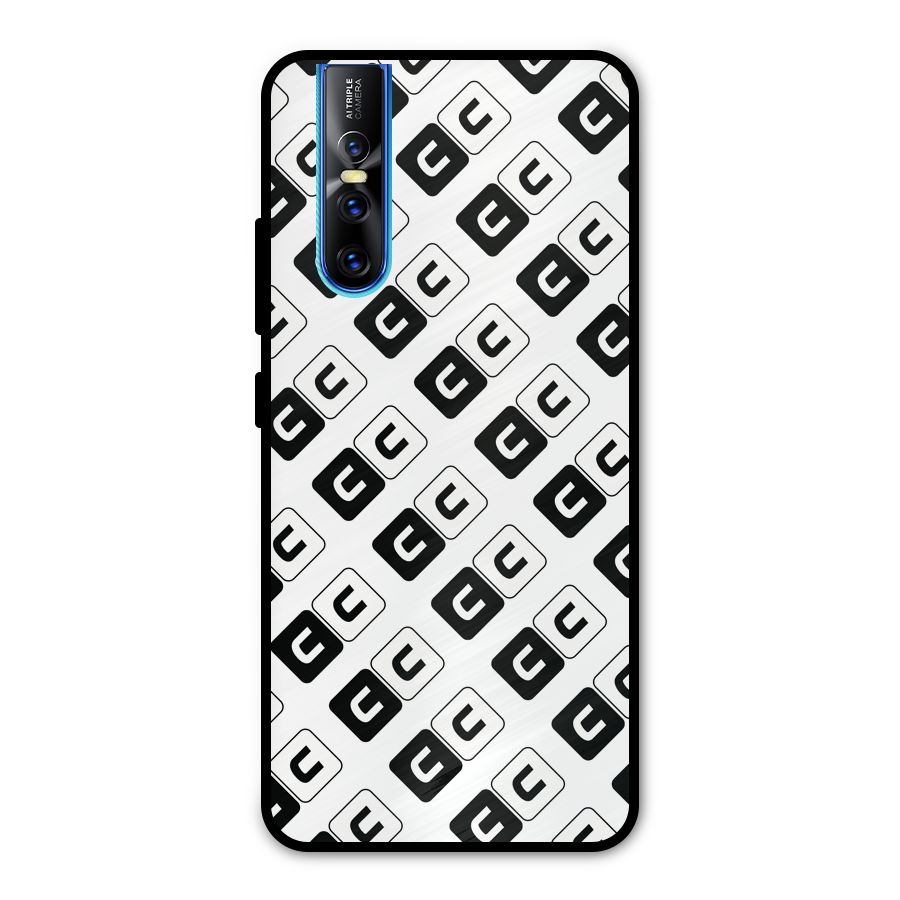 CoversCart Diagonal Banner Metal Back Case for Vivo V15 Pro