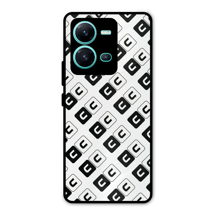CoversCart Diagonal Banner Metal Back Case for Vivo V25