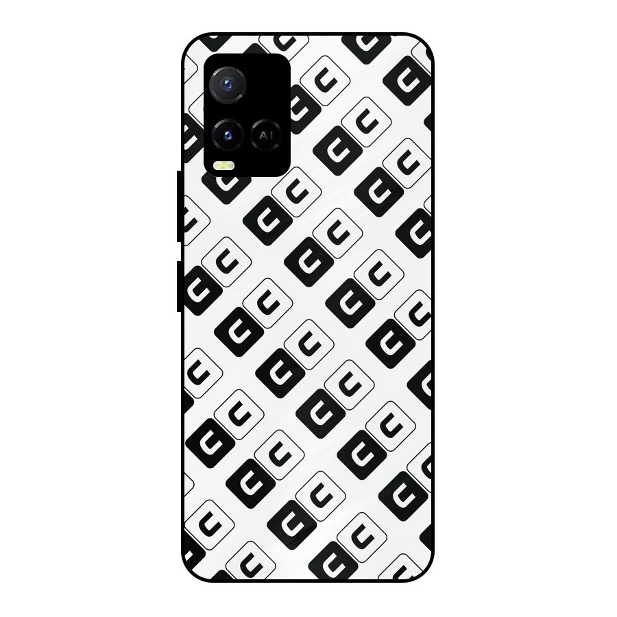 CoversCart Diagonal Banner Metal Back Case for Vivo Y21 2021