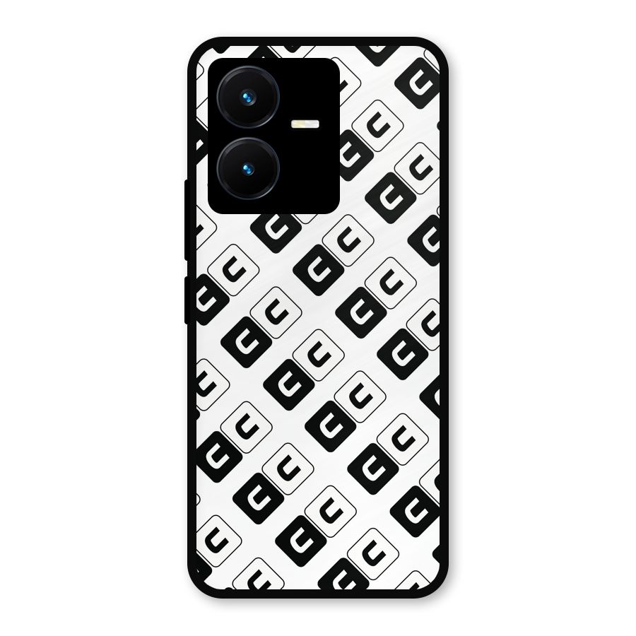 CoversCart Diagonal Banner Metal Back Case for Vivo Y22
